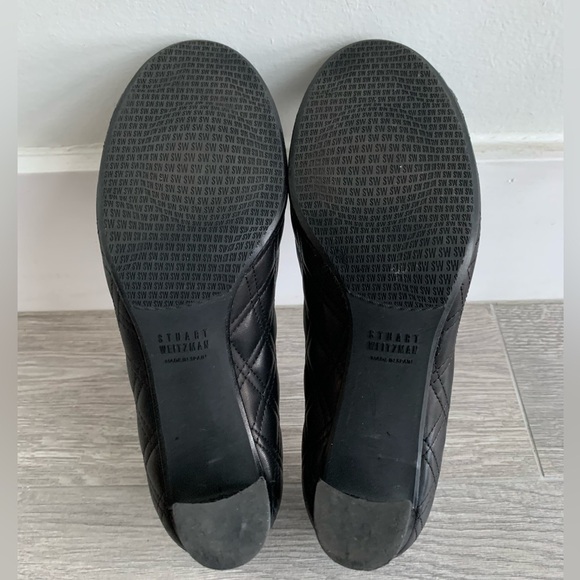 Stuart Weitzman Black Quantas Quilted Nappa Bow Pumps In Size Women’s 9.5M - Picture 12 of 12